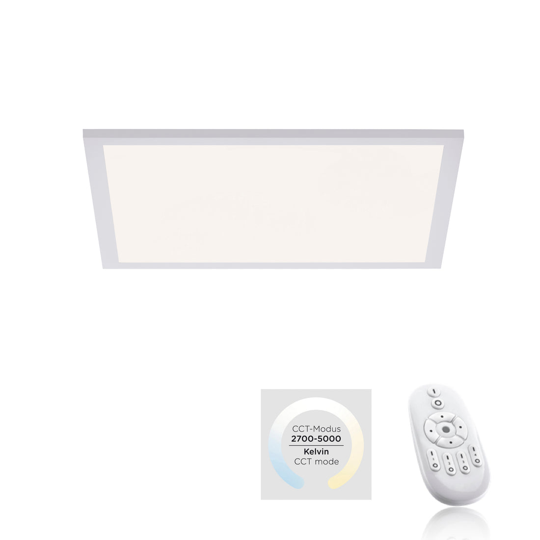 Plafonnier Flat blanc, L 45 cm