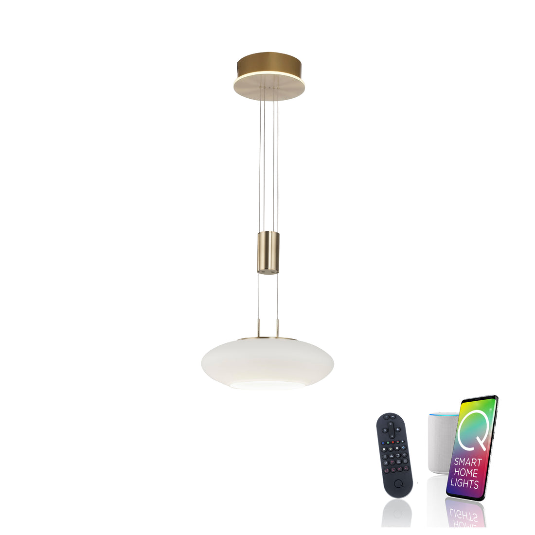 Suspension Q-Etienne laiton mat, verre (2075-60)