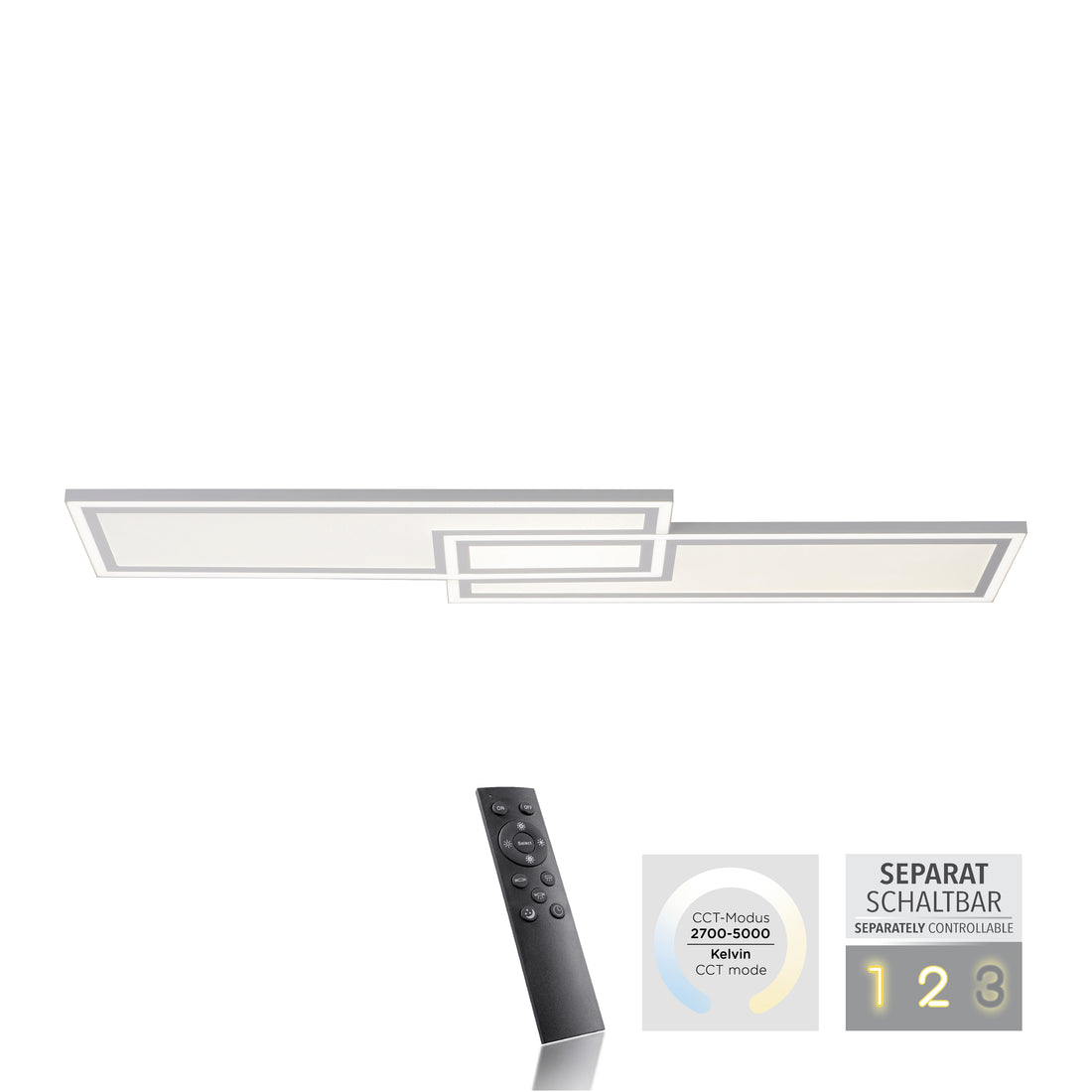 Plafonnier Edging blanc, H 110 cm