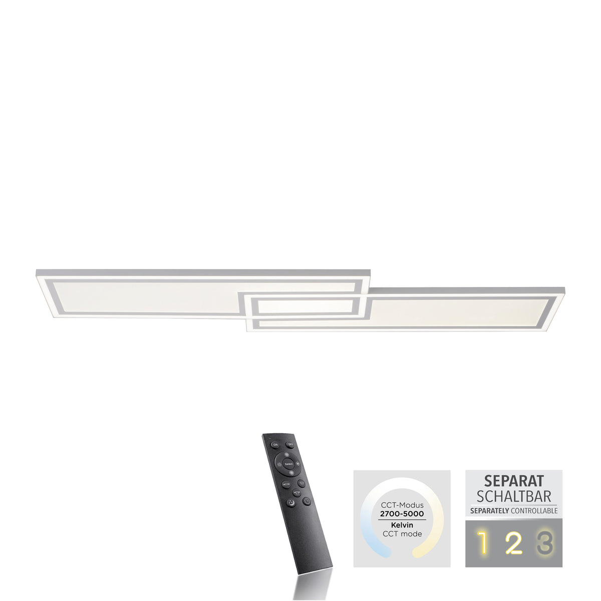 Plafonnier Edging blanc, L 28 cm