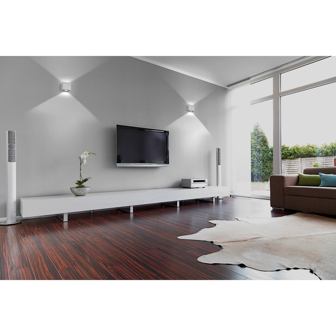 Applique murale Brick 2 lumières up-down, aluminium brossé