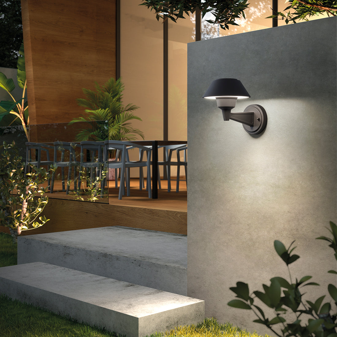 Applique extérieure Bucket IP65, anthracite, variable phase coupée, 4000 K