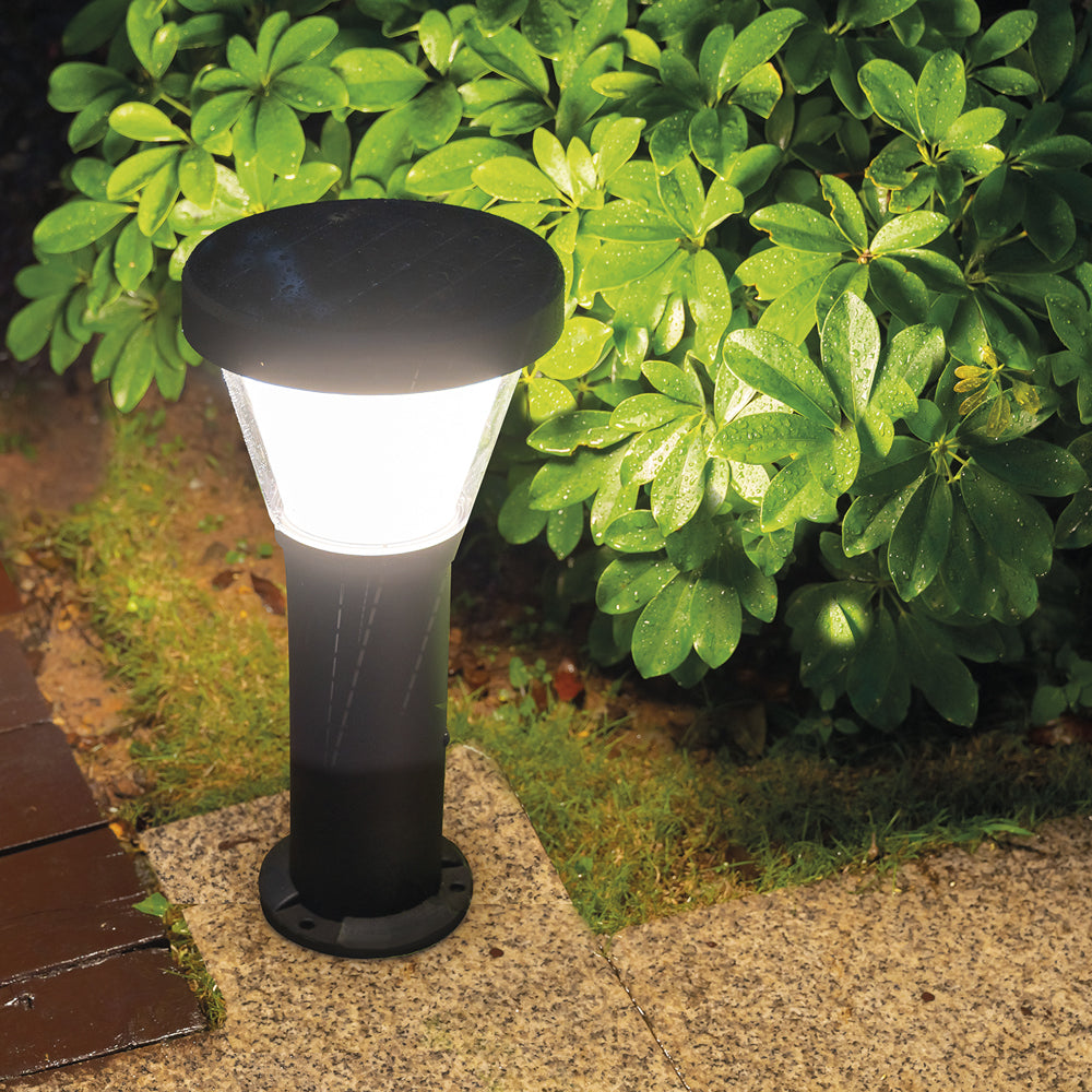 Borne extérieure Ergo solaire IP65, noir, H 38 cm