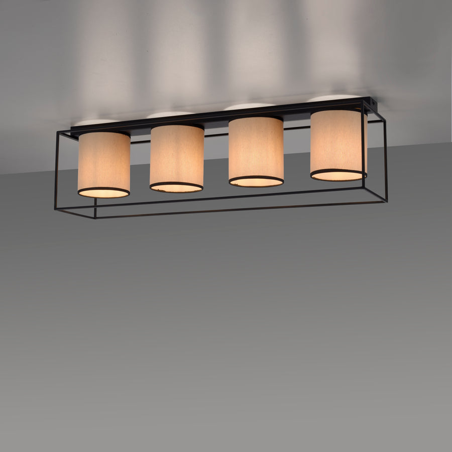 Plafonnier Raven 4 lumières beige et noir