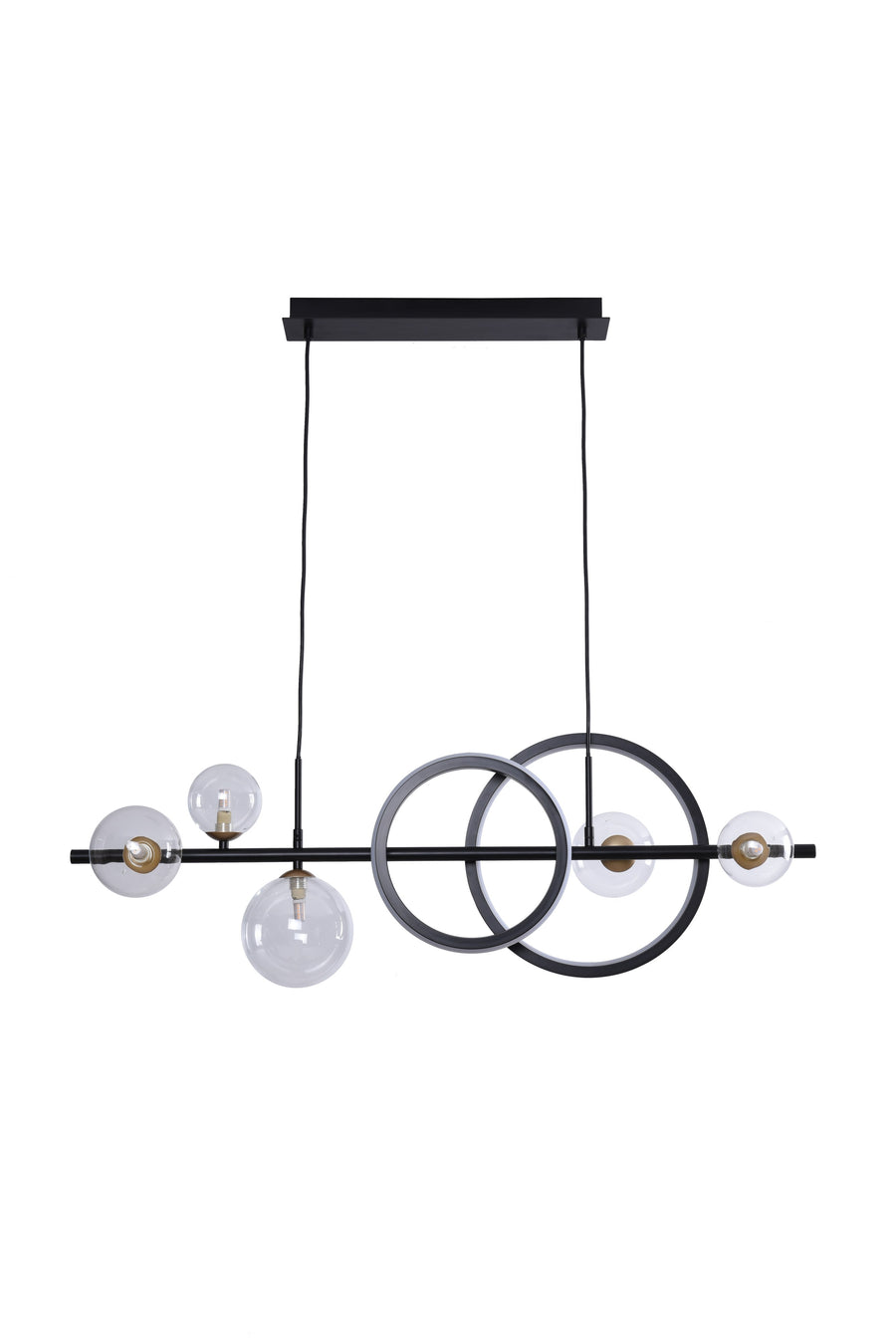 Suspension Taremi noire et dorée, verre