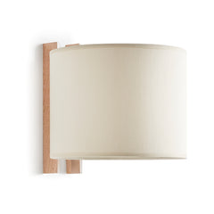 Applique murale Compact, coton beige bois de hêtre