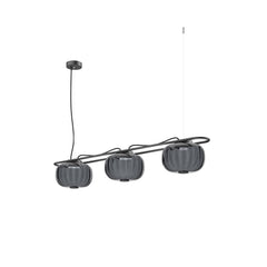 Suspension Krista 3 lumières, noir fumé gris