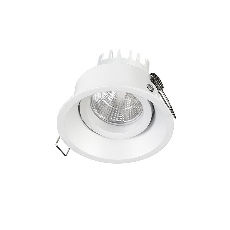 Spot encastrable orientable Leda rond, LED intégrée, variable DALI
