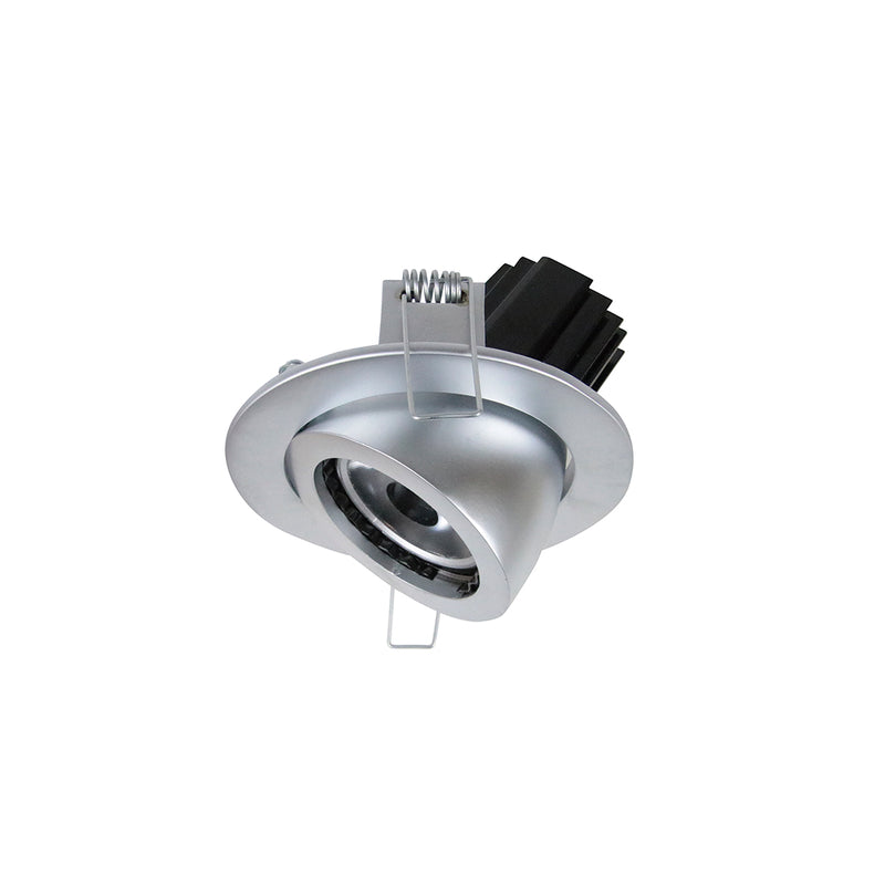 Spot encastrable orientable Mini Luna rond, LED intégrée, variable DALI, finition chromée mate