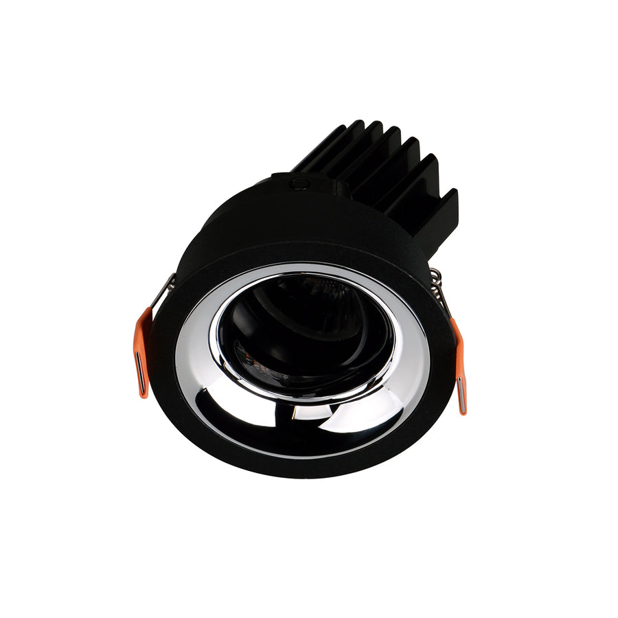 Spot encastrable orientable VIP1 rond bombé, LED intégrée, extérieur noir