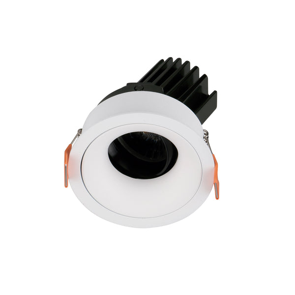 Spot encastrable orientable VIP1 rond bombé, LED intégrée, variable, extérieur blanc