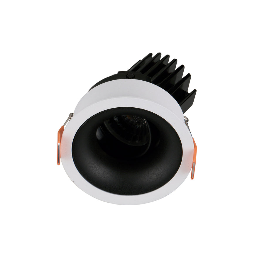 Spot encastrable avec réflecteur noir mat et clips de fixation orange
