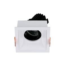 Spot encastrable orientable VIP2 carré, optique ronde, LED intégrée, variable DALI, extérieur blanc