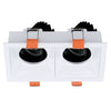 Spot encastrable orientable VIP2 double carré, optique ronde, LED intégrée, variable, extérieur blanc