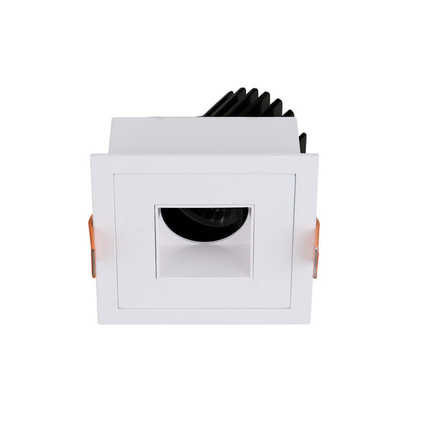 Spot encastrable orientable VIP3 carré, LED intégrée, variable 1-10 V, extérieur blanc