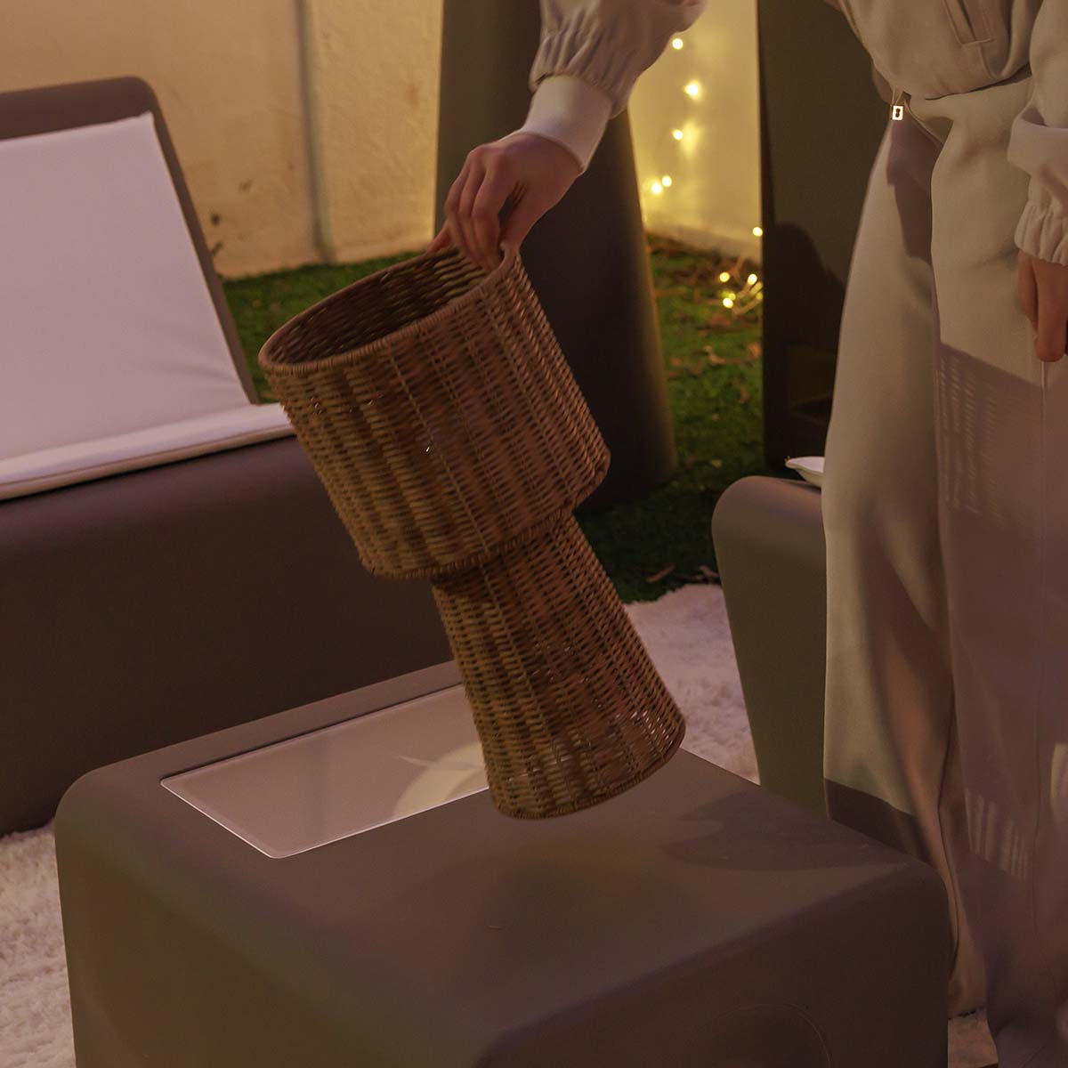 Lampe à poser Grace 40 Nature en fibres naturelles