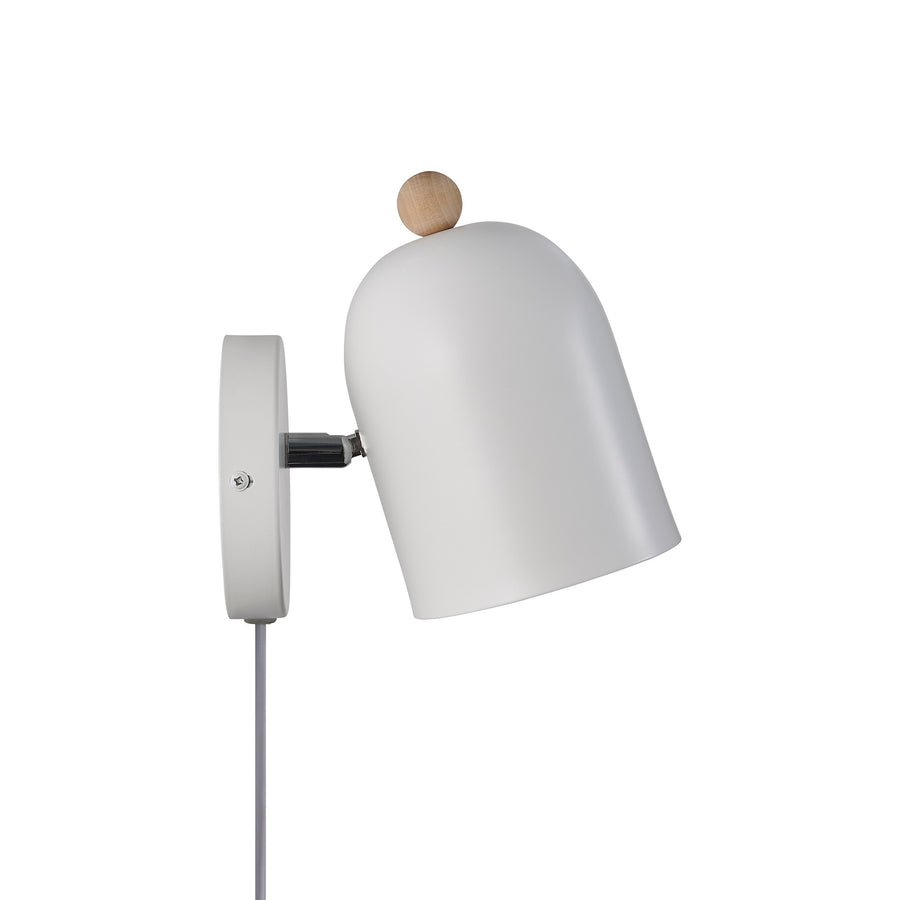 Profil du luminaire montrant le bras articulé et la vis de fixation murale