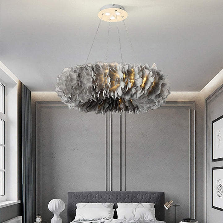 lustre-design-moderne | Designix - Lustre Gris 70 cm - https://designix.fr