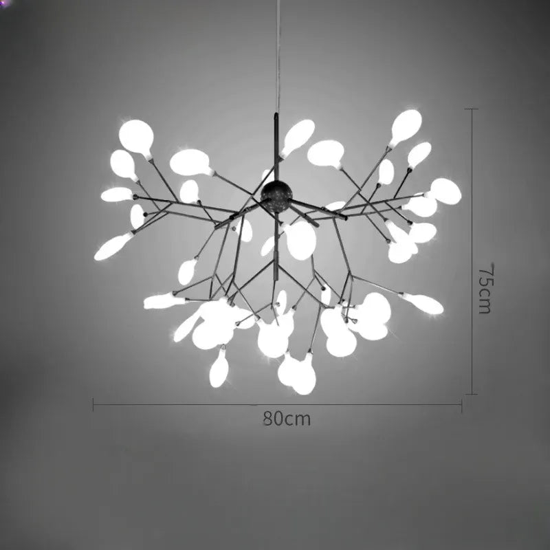 Luminaire Contemporain Noir | Éclat Sombre | Designix - Lustre 45 Têtes | 75x80 cm   - https://designix.fr/