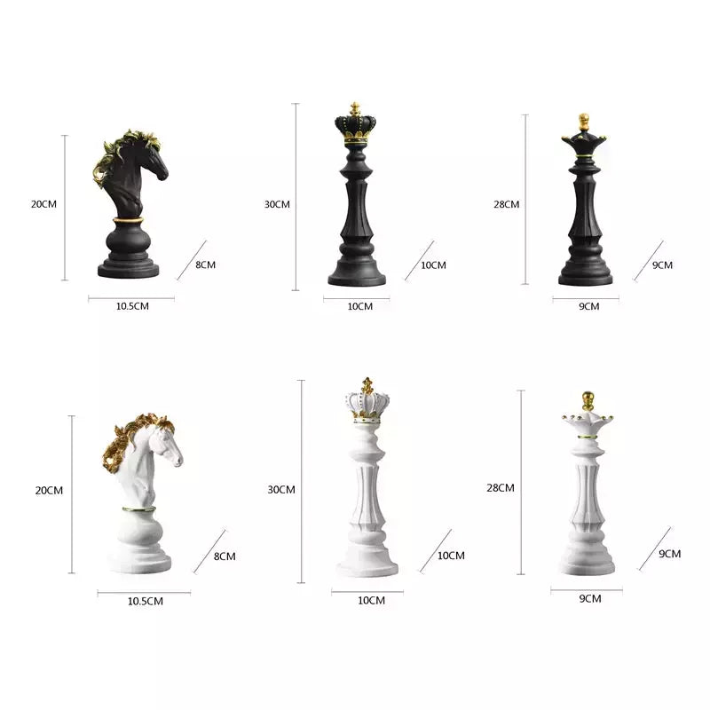 Vilead  Chess Pieces Figurines for Interior The Queen's Gambit Decor Office Living Room Home Decoration Modern Chessmen Gifts | Designix -     - https://designix.fr/