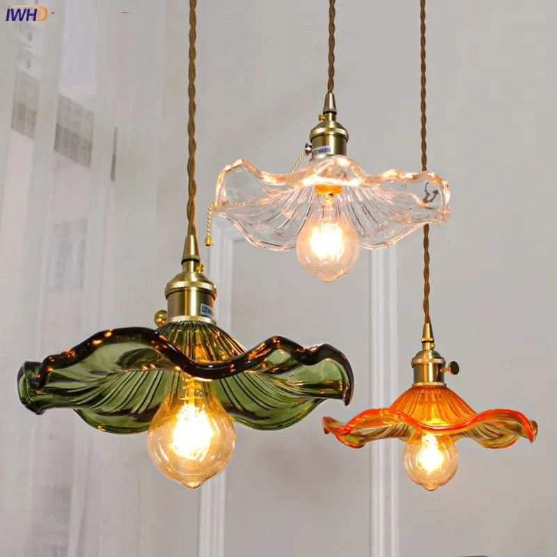 Suspension design Style nordique Simple à LED fleurs en verre | Designix - Luminaire - https://designix.fr