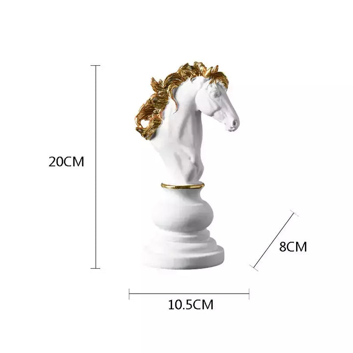 Vilead  Chess Pieces Figurines for Interior The Queen's Gambit Decor Office Living Room Home Decoration Modern Chessmen Gifts | Designix -  Horse White M  - https://designix.fr/