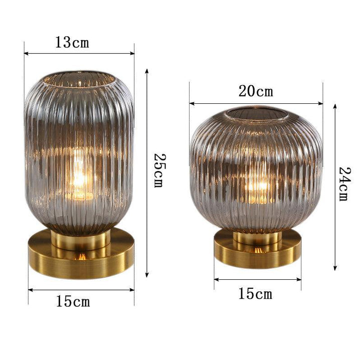 Lampe à Poser en Verre | Lueur Ciselée | Designix - Lampe de chevet    - https://designix.fr/