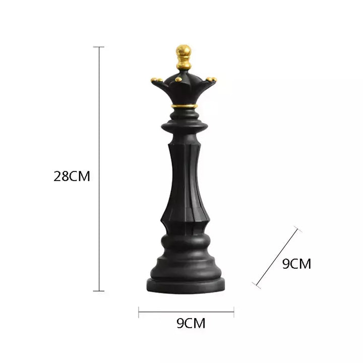 Vilead  Chess Pieces Figurines for Interior The Queen's Gambit Decor Office Living Room Home Decoration Modern Chessmen Gifts | Designix -  Queen Black M  - https://designix.fr/