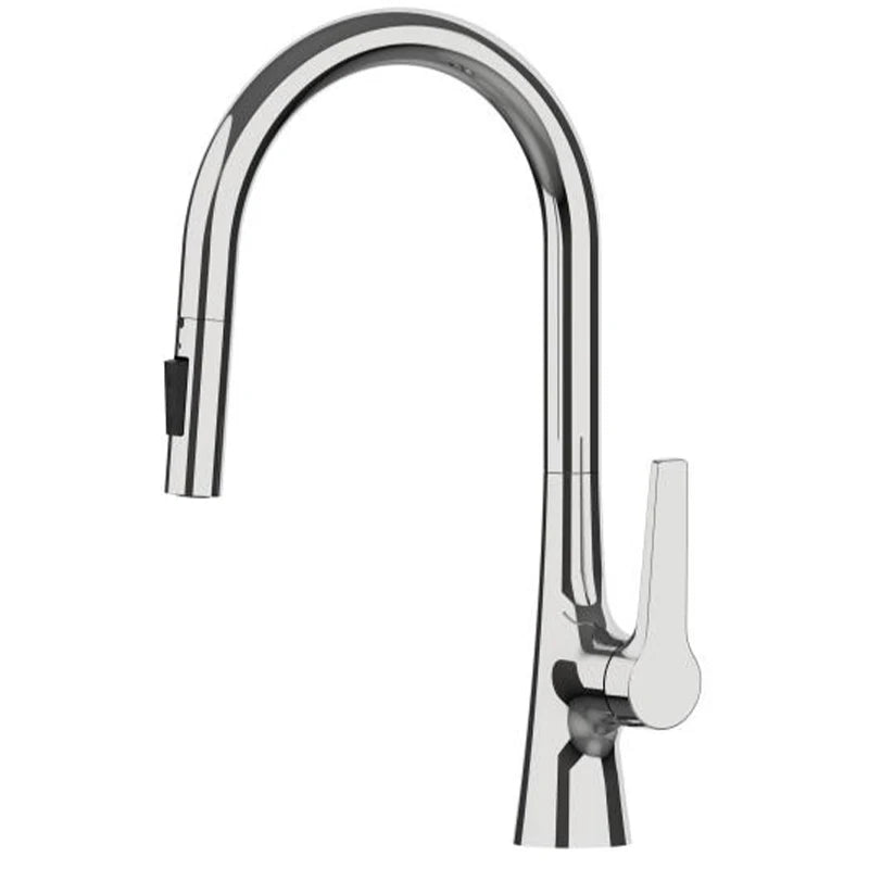 Bagnolux Black Rose Gold Deck Mounted Kitchen Faucet Two Function Single Handle Pull Out Mixer Hot and Cold Water Pull Out Taps | Designix -  Chrome   - https://designix.fr/