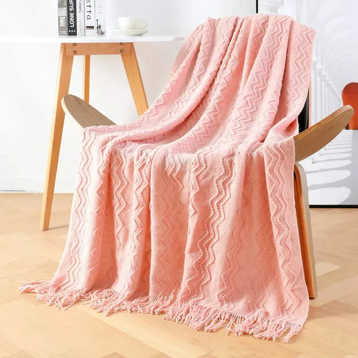 plaid fin canapé | Designix -  Pink 127x172cm  - https://designix.fr/