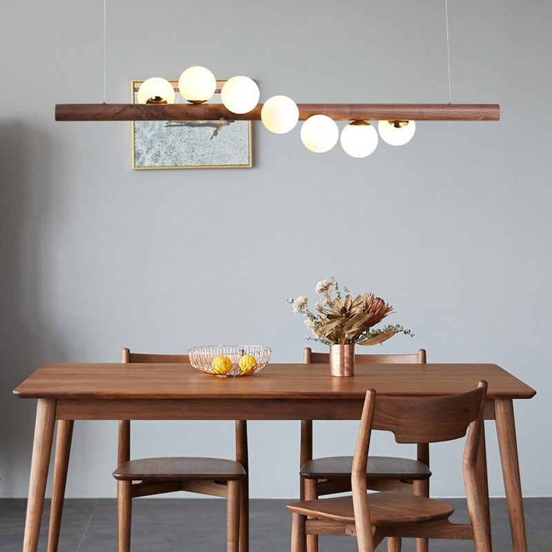 lustre-salon-bois | Designix - Marron Marron 7 Têtes - https://designix.fr