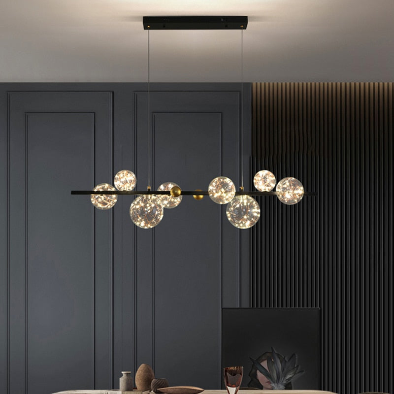 lustre-globe | Designix - Lustre Noir Droit - https://designix.fr