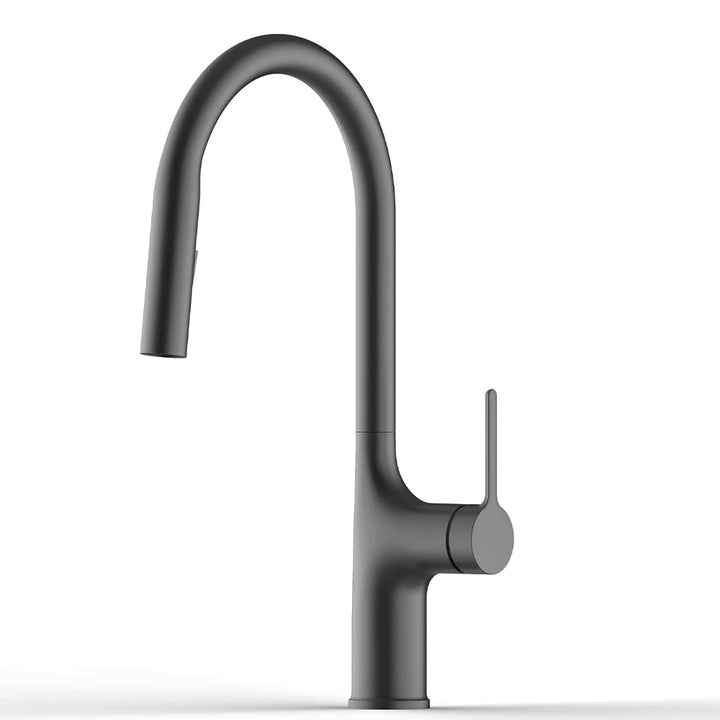 Bagnolux Black Rose Gold Deck Mounted Kitchen Faucet Two Function Single Handle Pull Out Mixer Hot and Cold Water Pull Out Taps | Designix -  Gun Gray 1   - https://designix.fr/