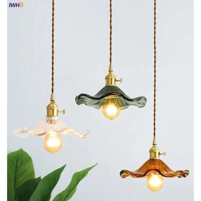 Suspension design Style nordique Simple à LED fleurs en verre | Designix - Luminaire - https://designix.fr