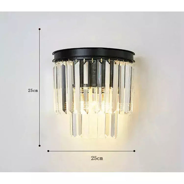 applique murale verre strié | Designix -  Black 2 layers without bulb  - https://designix.fr/