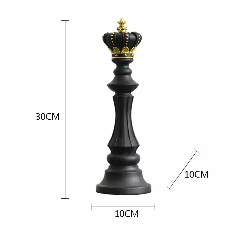 Vilead  Chess Pieces Figurines for Interior The Queen's Gambit Decor Office Living Room Home Decoration Modern Chessmen Gifts | Designix -  King Black M  - https://designix.fr/