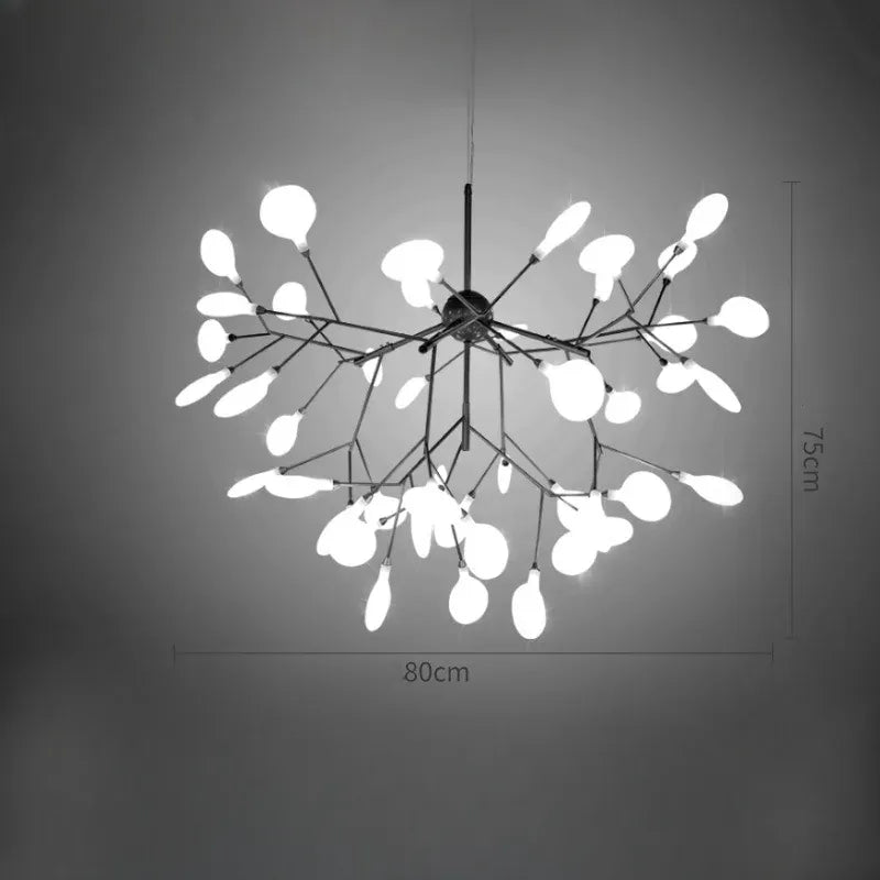Luminaire Contemporain Noir | Éclat Sombre | Designix - Lustre 54 Têtes | 75x80cm   - https://designix.fr/