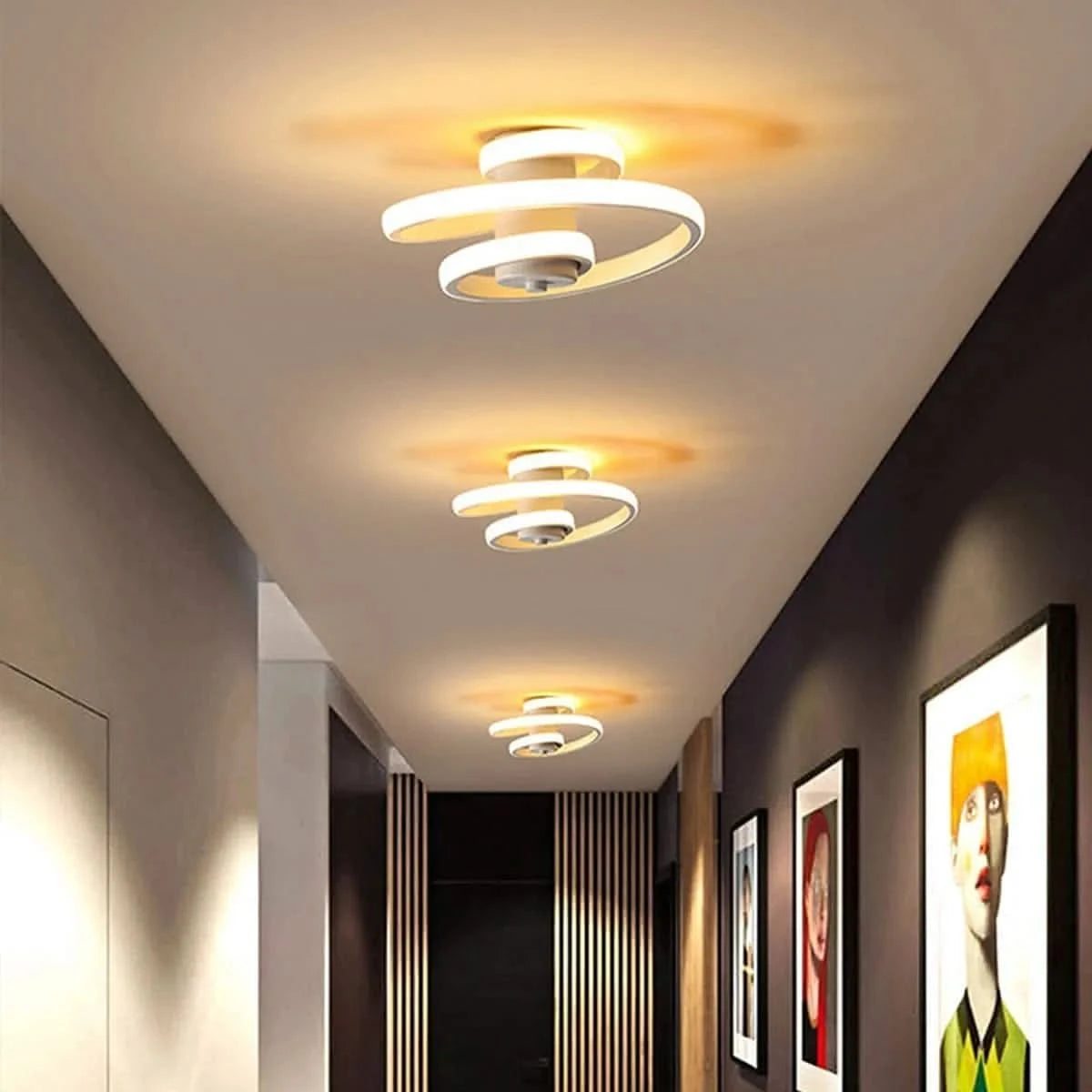 Plafonnier LED moderne en forme de spirale | Designix - Luminaire - https://designix.fr