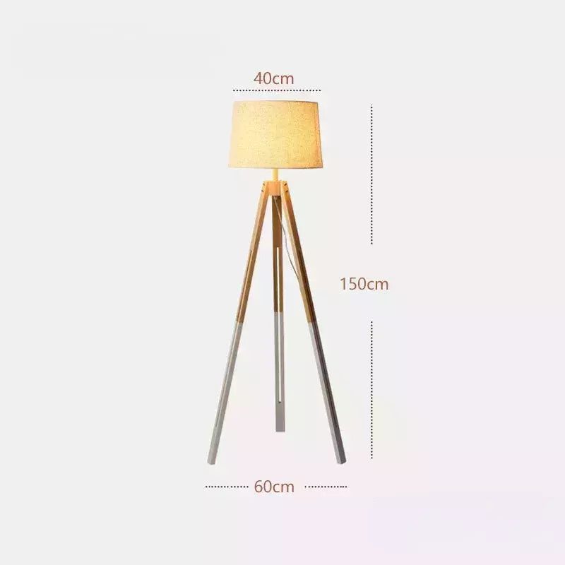 Lampadaire Trépied Bois | Élégance Naturelle | Designix - Lampadaire    - https://designix.fr/