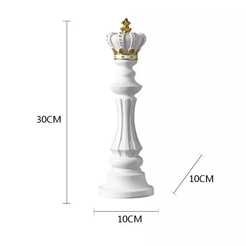 Vilead  Chess Pieces Figurines for Interior The Queen's Gambit Decor Office Living Room Home Decoration Modern Chessmen Gifts | Designix -  King White M  - https://designix.fr/