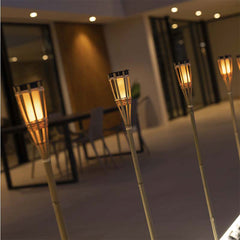 Balise solaire de jardin Hiama effet flamme, lot de 24