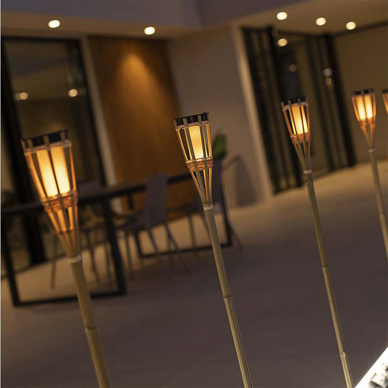 Balise solaire de jardin Hiama effet flamme, lot de 24