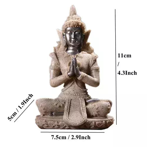 VILEAD 11 Style Nature Sandstone Buddha Statue Thailand Buddha Figurine Hindu Fengshui Sculpture Meditation Miniature Home Decor | Designix -  Black Buddha 12131 As Picture  - https://designix.fr/