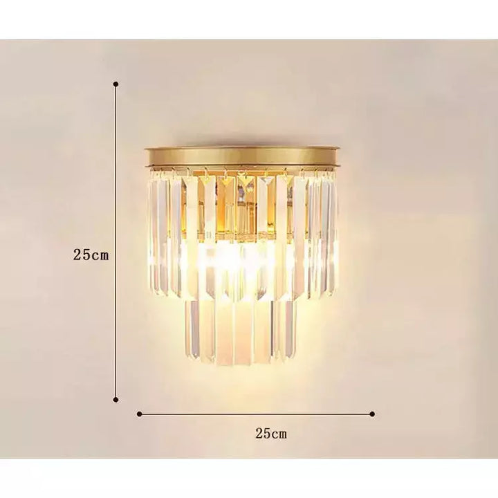 applique murale verre strié | Designix -  Gold 2 layers without bulb  - https://designix.fr/