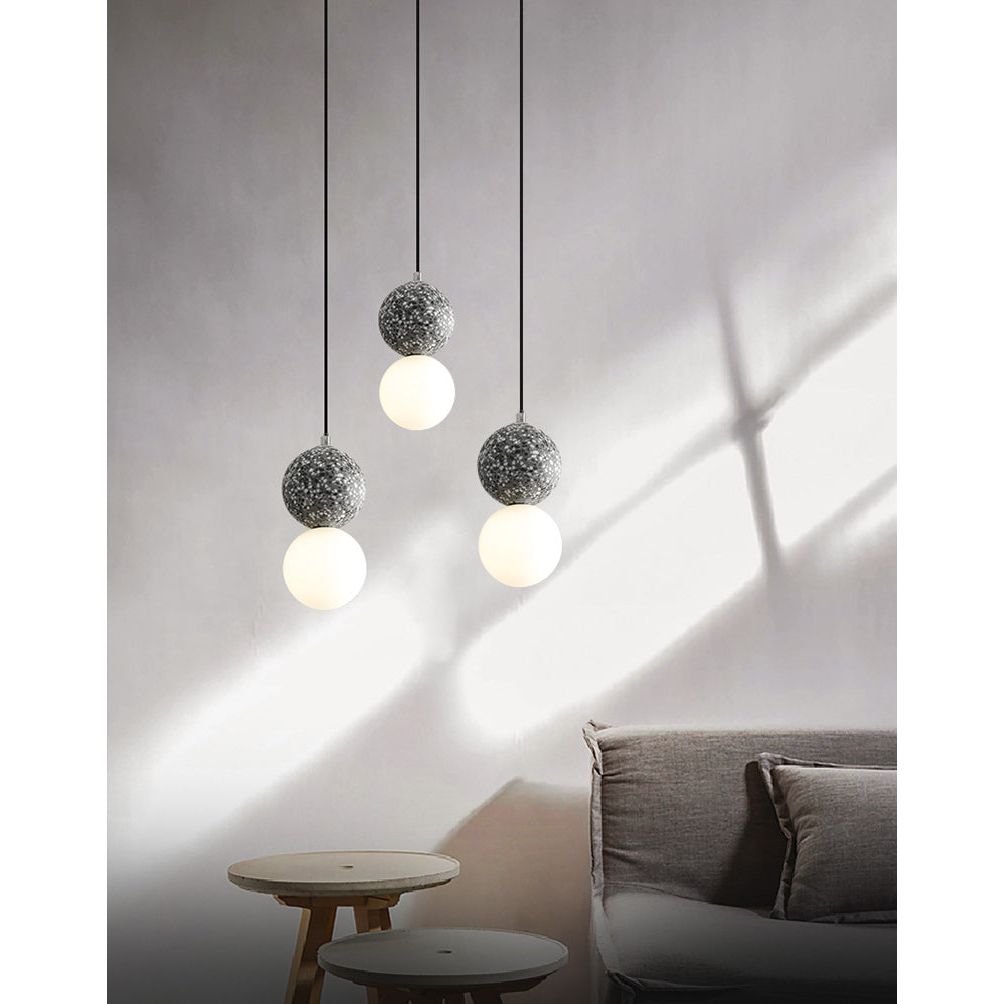 Pendentif Bois Verre Ciment | Ulmo | Designix - Suspension luminaire    - https://designix.fr