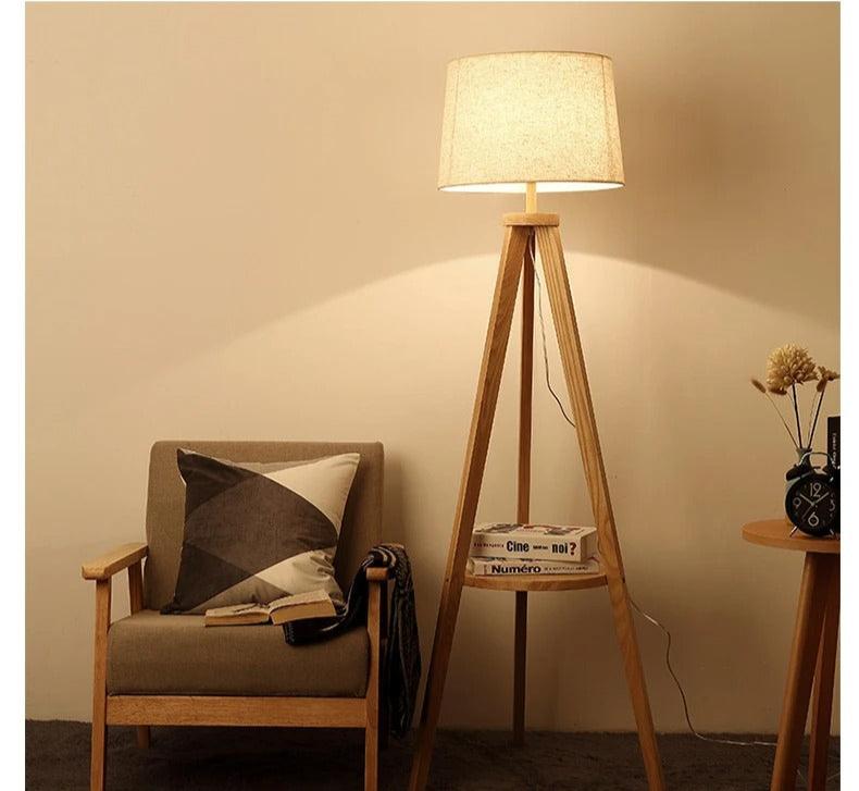 Lampadaire Sur Pied en Bois | Élégance Naturelle | Designix - Lampadaire    - https://designix.fr