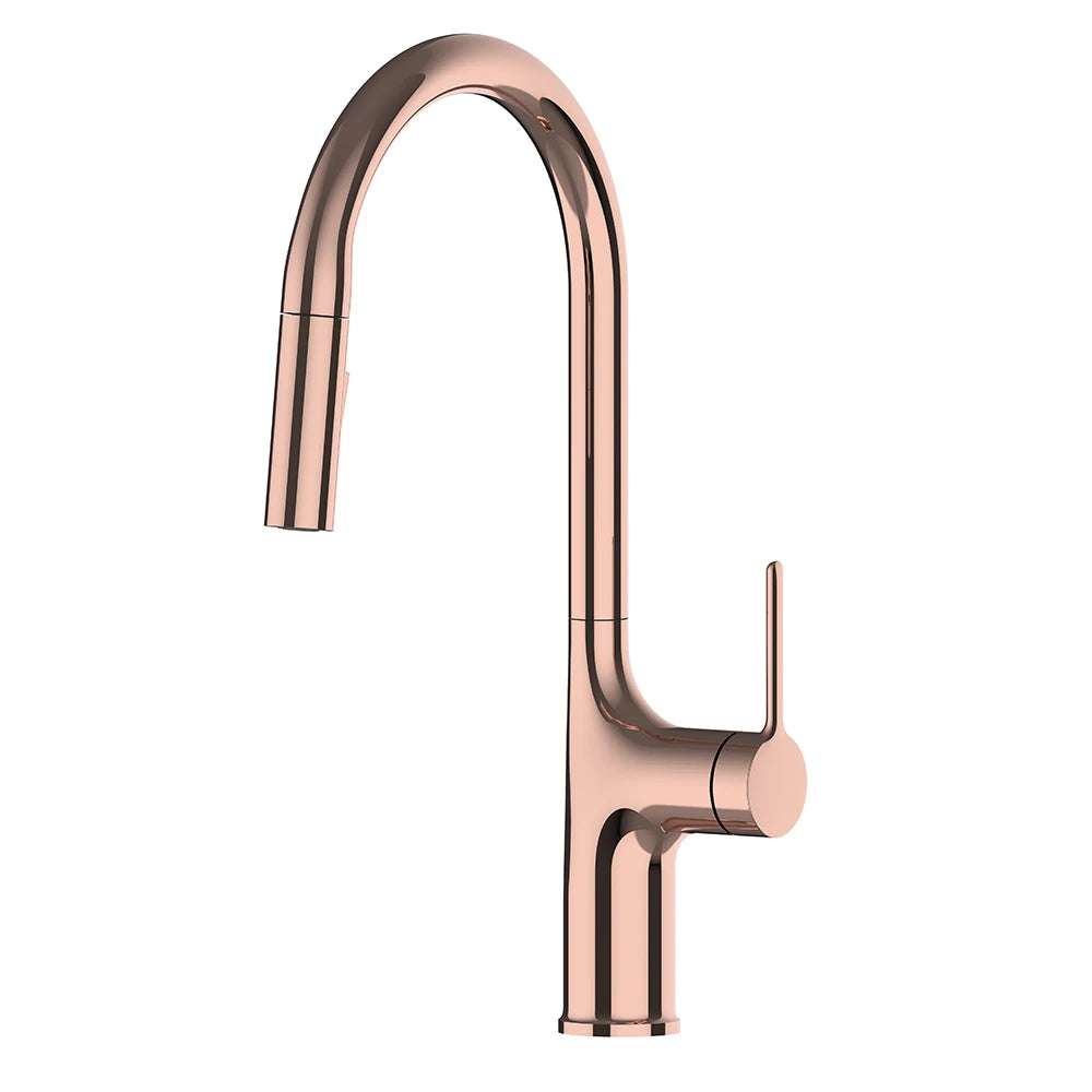 Bagnolux Black Rose Gold Deck Mounted Kitchen Faucet Two Function Single Handle Pull Out Mixer Hot and Cold Water Pull Out Taps | Designix -  Rose Gold   - https://designix.fr/