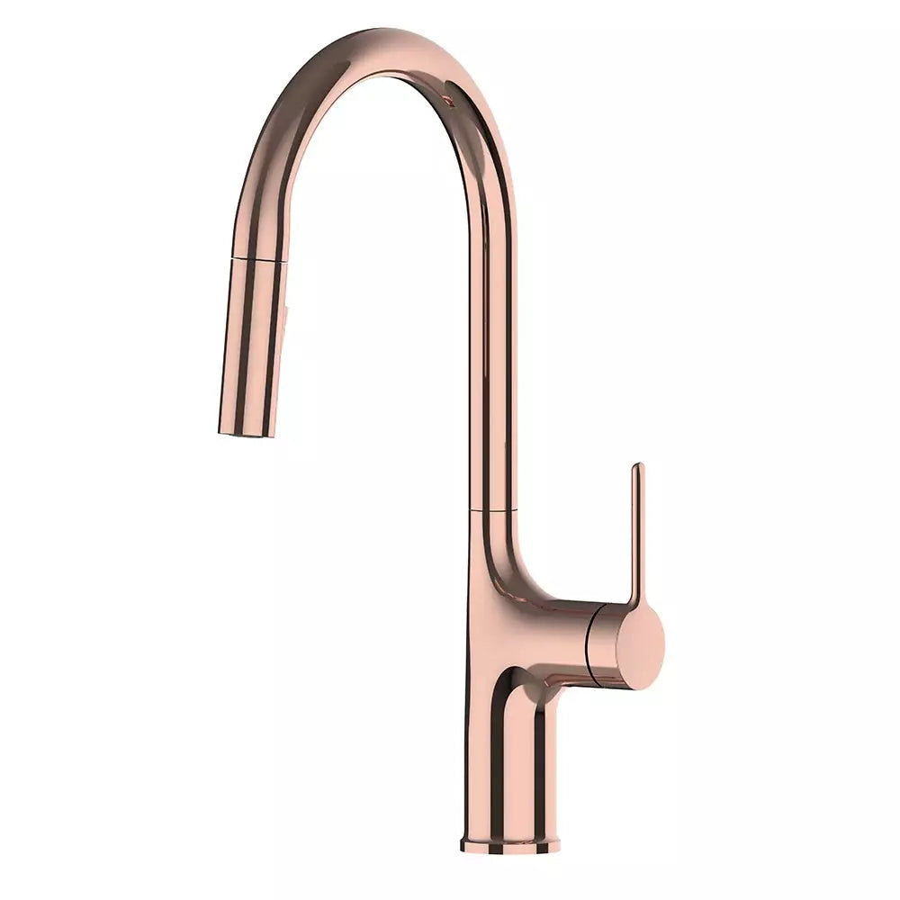 Bagnolux Black Rose Gold Deck Mounted Kitchen Faucet Two Function Single Handle Pull Out Mixer Hot and Cold Water Pull Out Taps | Designix -  Rose Gold   - https://designix.fr/