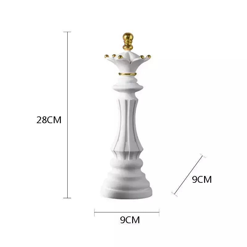 Vilead  Chess Pieces Figurines for Interior The Queen's Gambit Decor Office Living Room Home Decoration Modern Chessmen Gifts | Designix -  Queen White M  - https://designix.fr/