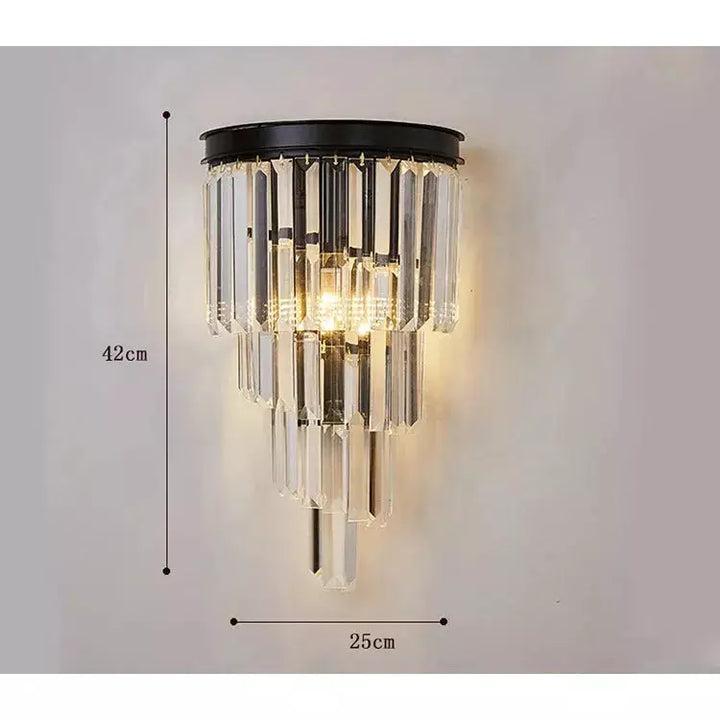 applique murale verre strié | Designix -  Black 4 layers without bulb  - https://designix.fr/